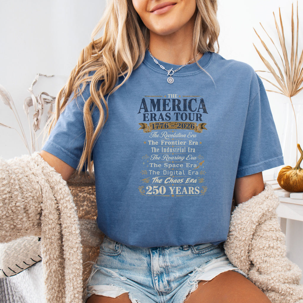 America Eras Tour 1776–2026 Vintage Patriotic T-Shirt — 250 Years Celebration