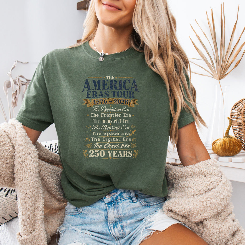 America Eras Tour 1776–2026 Vintage Patriotic T-Shirt — 250 Years Celebration
