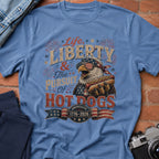 Life, Liberty & The Hot Dogs Patriotic Eagle BBQ America 250 T-Shirt