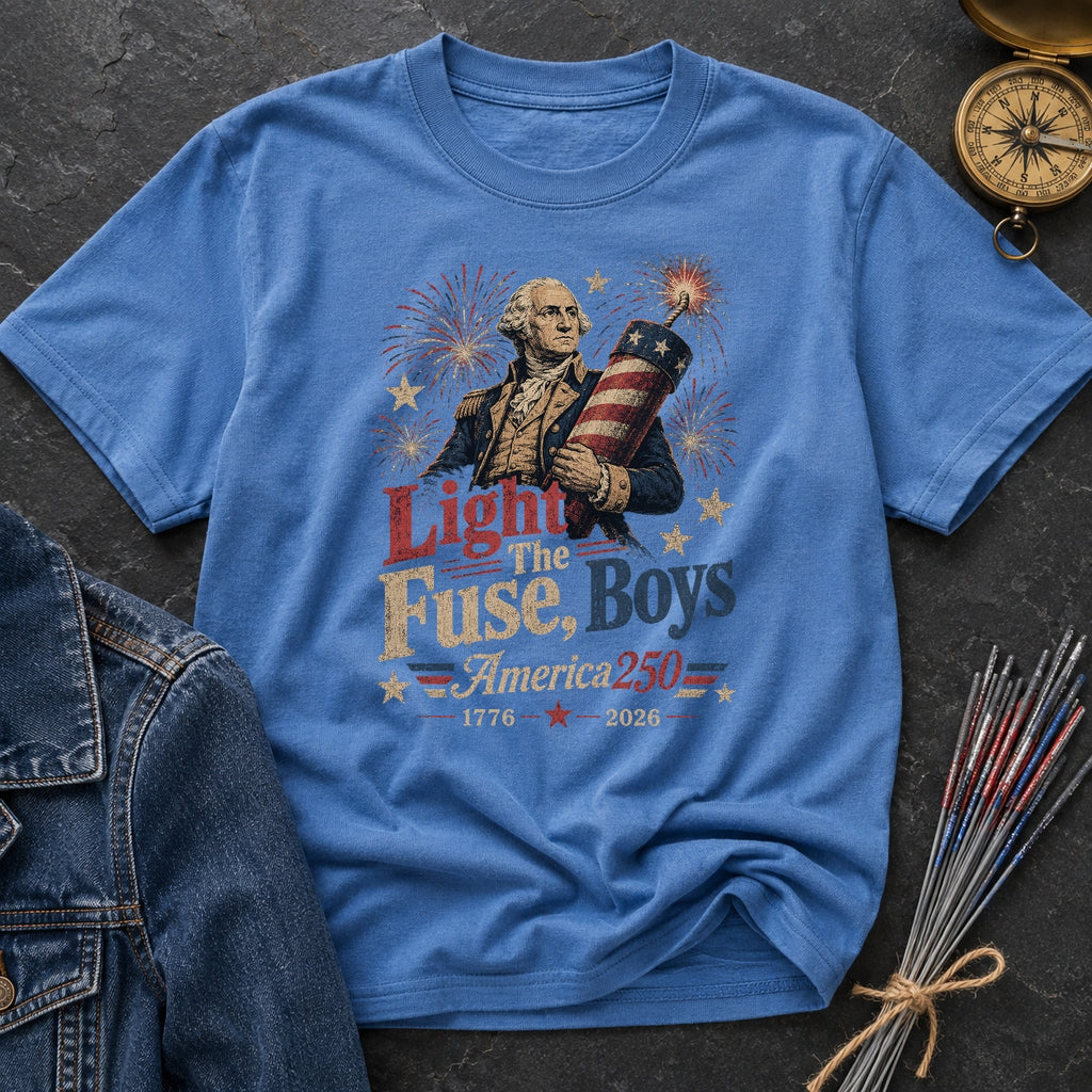 Light the Fuse, Boys Vintage America 250 Fourth of July T-Shirt