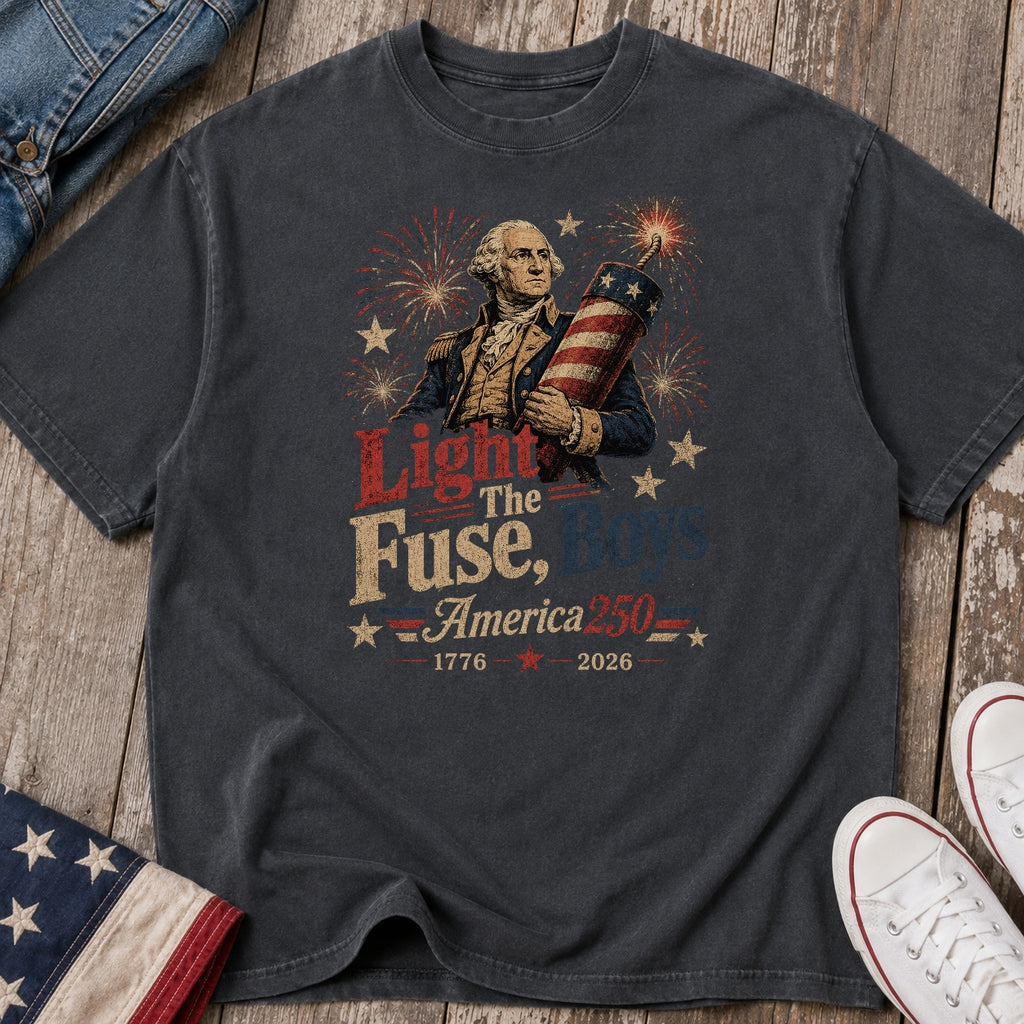 Light the Fuse, Boys Vintage America 250 Fourth of July T-Shirt