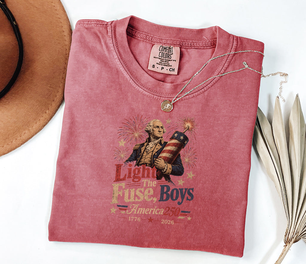 Light the Fuse, Boys Vintage America 250 Fourth of July T-Shirt