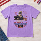 Betsey Ross 'Made It, Nailed It, Changed History' Vintage Sewing 1776 Flag Youth Tee, America 250