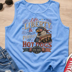 Life, Liberty & The Hot Dogs Patriotic Eagle BBQ America 250 Tank Top