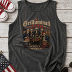 Founding Fathers Grilluminati Patriotic Tank Top, America250 1776–2026 Vintage Shirt