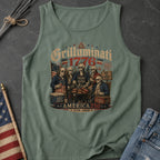 Founding Fathers Grilluminati Patriotic Tank Top, America250 1776–2026 Vintage Shirt