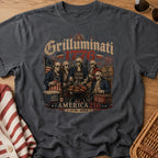 Founding Fathers Grilluminati Patriotic T-Shirt, America250 1776–2026 Vintage Tee