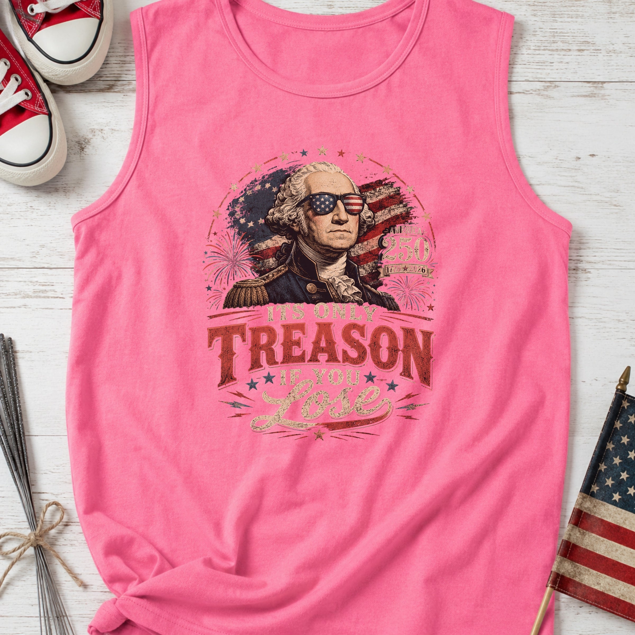 Its Only Treason If You Lose, Patriotic George Washington Tank Top