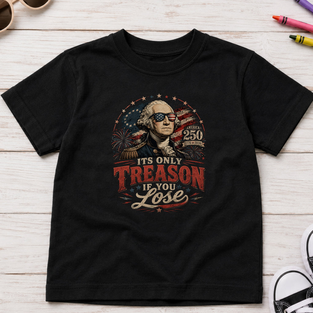 It's Only Treason If You Lose Patriotic George Washington Flag Youth Tee