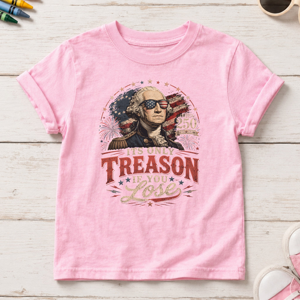 It's Only Treason If You Lose Patriotic George Washington Flag Youth Tee