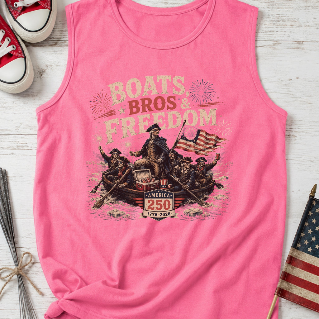 George Washington 'Boats Bros & Freedom' Graphic Tank Top, American 250 (1776–2026)