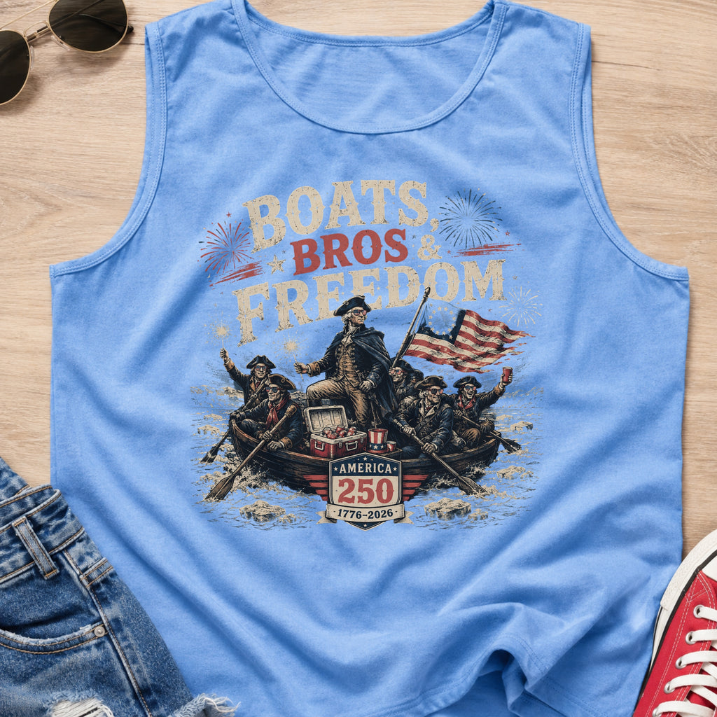George Washington 'Boats Bros & Freedom' Graphic Tank Top, American 250 (1776–2026)