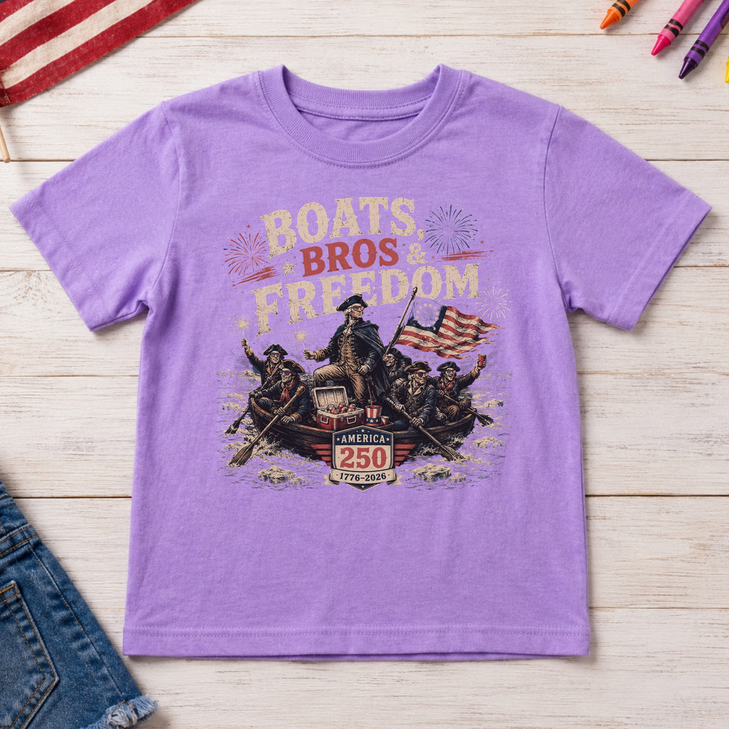 George Washington 'Boats Bros & Freedom' Graphic Youth Tee, American 250 (1776–2026)
