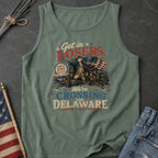 Get in Losers, We're Crossing Delaware Patriotic George Washington Vintage Design Tank Top