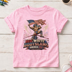 Patriotic 'Red, White, & Body Slams' Graphic Youth Tee, Wrestling Top