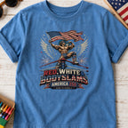 Patriotic 'Red, White, & Body Slams' Graphic Youth Tee, Wrestling Top