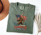 Stars, Stripes & Sasquatch T-Shirt, Patriotic America 250 Bigfoot Graphic Tee