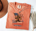Stars, Stripes & Sasquatch T-Shirt, Patriotic America 250 Bigfoot Graphic Tee
