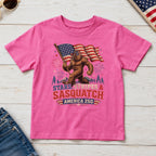 Stars, Stripes & Sasquatch T-Shirt, Patriotic America 250 Bigfoot Youth Tee