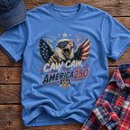 Patriotic Eagle T-Shirt — “Caw Caw It's America 250” Vintage Fourth of July Tee