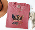 Patriotic Eagle T-Shirt — “Caw Caw It's America 250” Vintage Fourth of July Tee