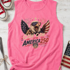 Patriotic Eagle Tank Top — “Caw Caw It's America 250” Vintage Fourth of July Shirt
