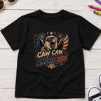 Patriotic Eagle Youth Tee — “Caw Caw It's America 250” Vintage Fourth of July Shirt
