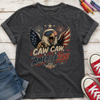 Patriotic Eagle Youth Tee — “Caw Caw It's America 250” Vintage Fourth of July Shirt