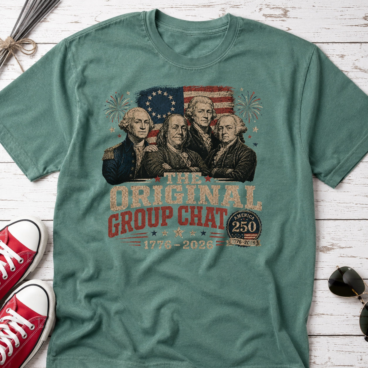 The Original Constitution Group Chat Vintage Patriotic T‑Shirt, America250