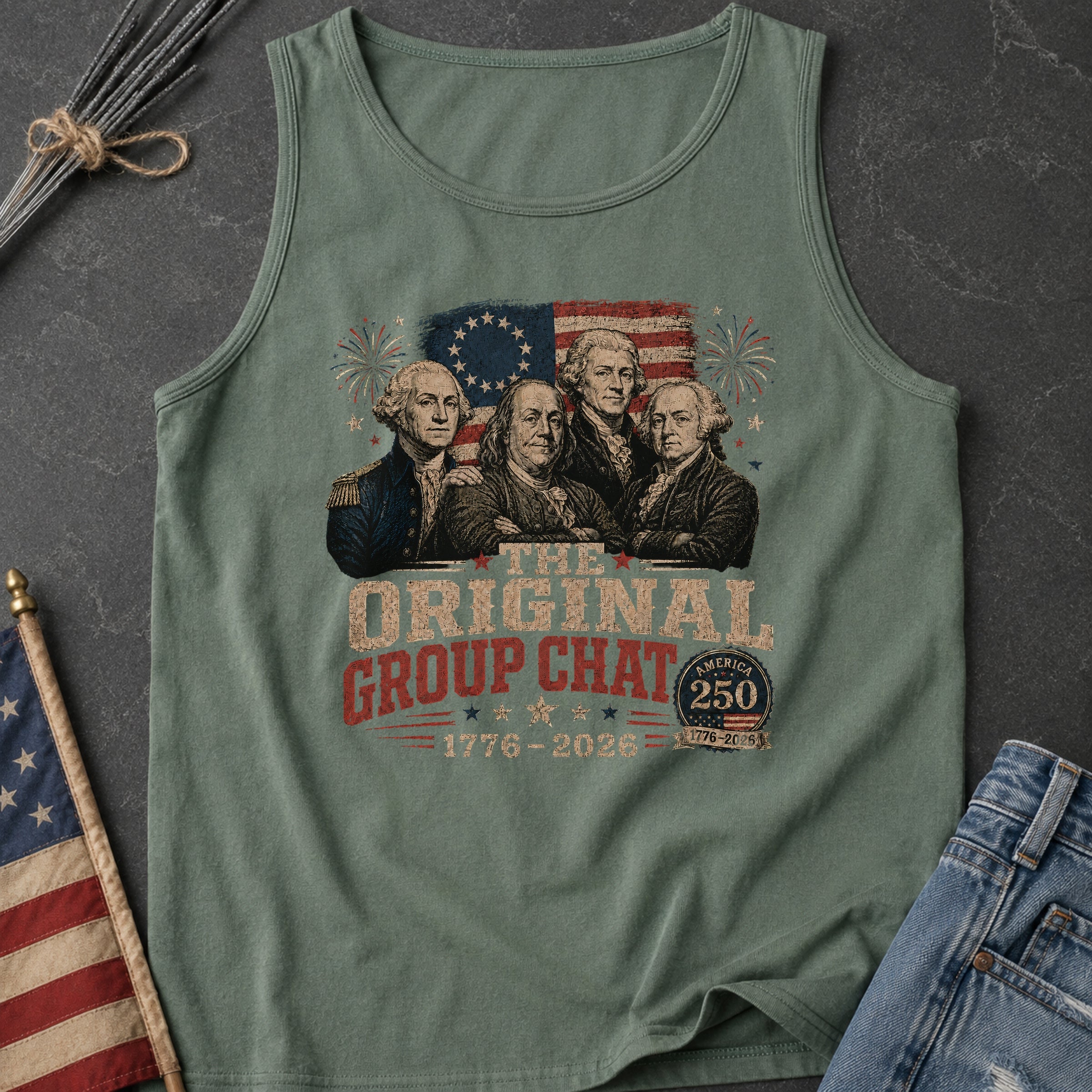 The Original Constitution Group Chat Vintage Patriotic Tank Top, America250