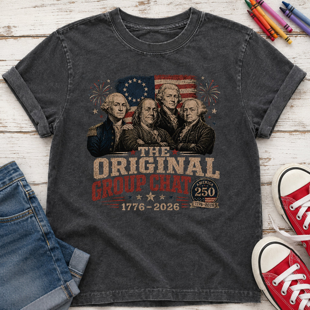 The Original Constitution Group Chat Vintage Patriotic Youth Tee, America250