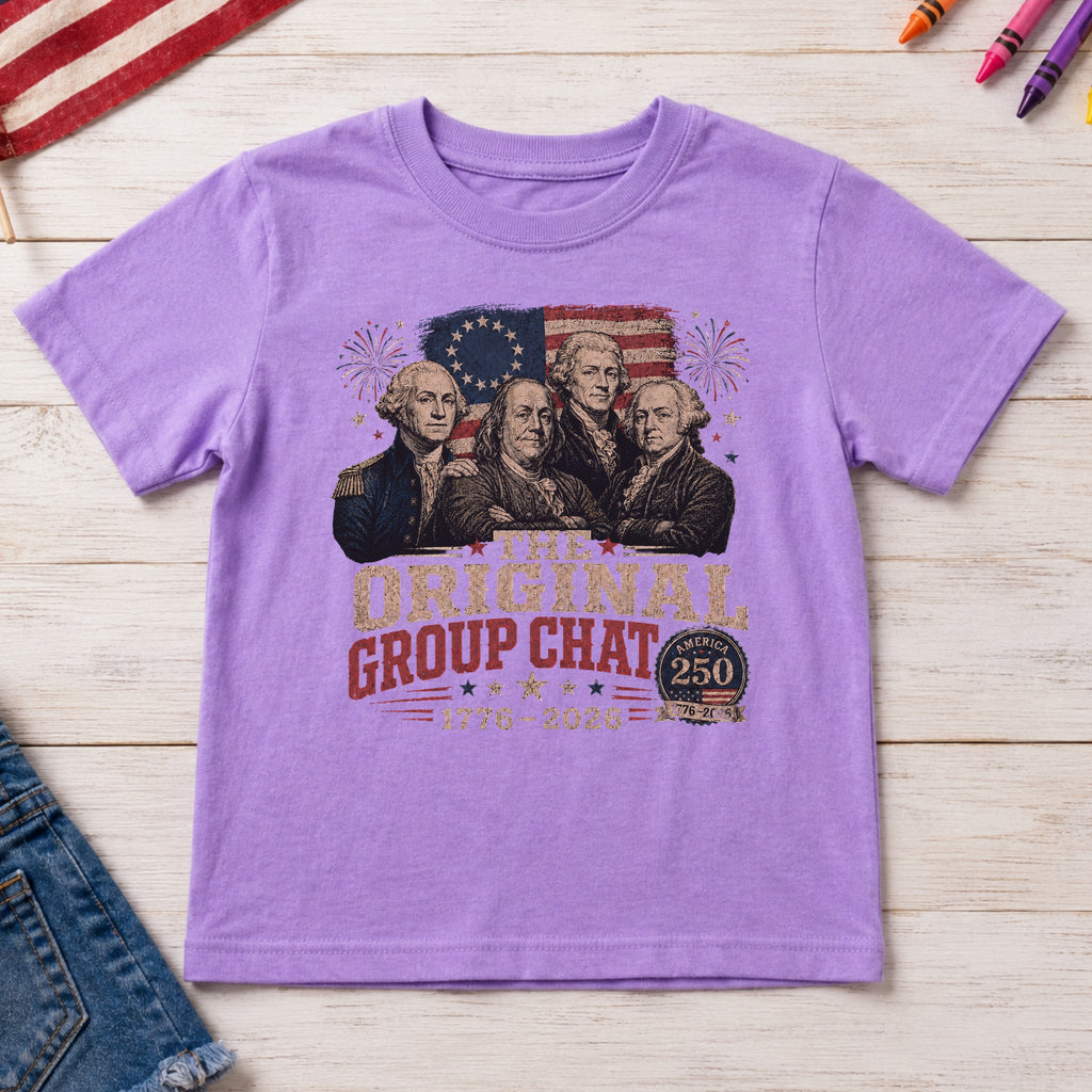 The Original Constitution Group Chat Vintage Patriotic Youth Tee, America250