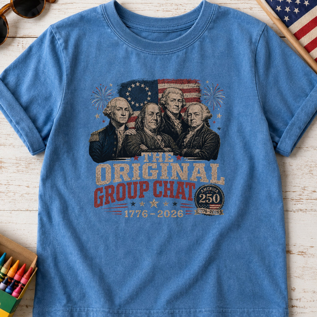 The Original Constitution Group Chat Vintage Patriotic Youth Tee, America250