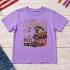 Life, Liberty & The Hot Dogs Patriotic Eagle BBQ America 250 Youth Tee