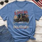 Get in Losers, We're Crossing Delaware Patriotic George Washington Vintage Design T-Shirt