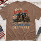 Get in Losers, We're Crossing Delaware Patriotic George Washington Vintage Design T-Shirt
