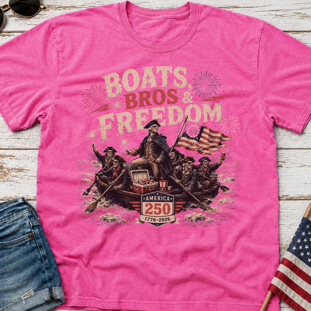 George Washington 'Boats Bros & Freedom' Graphic T-Shirt, American 250 (1776–2026)