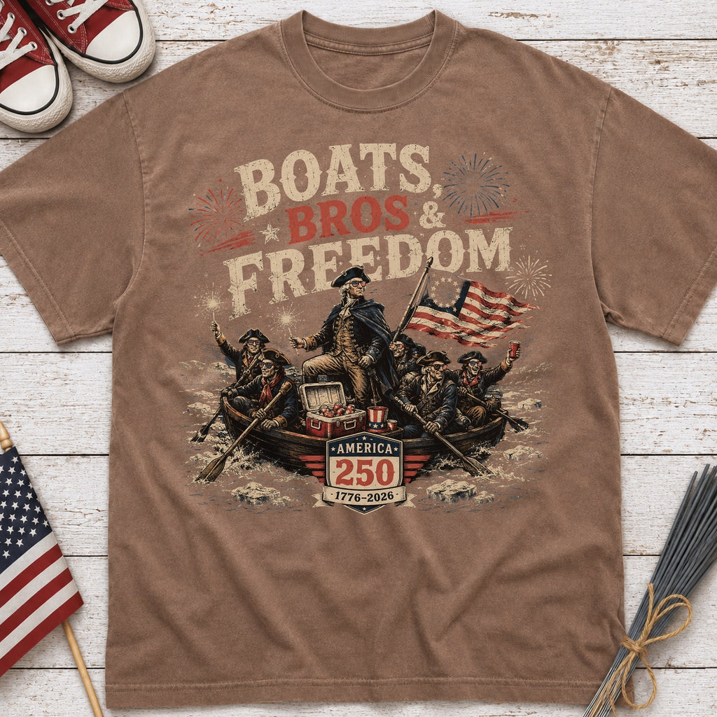 George Washington 'Boats Bros & Freedom' Graphic T-Shirt, American 250 (1776–2026)