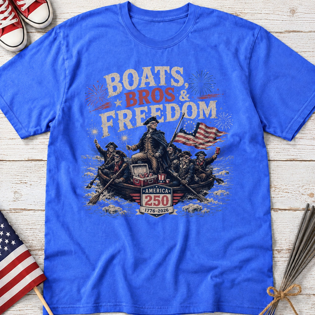 George Washington 'Boats Bros & Freedom' Graphic T-Shirt, American 250 (1776–2026)