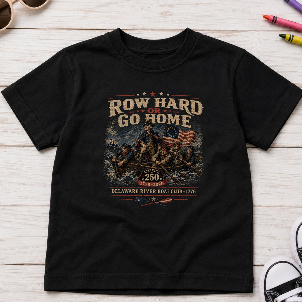 Row Hard or Go Home Youth Tee, Delaware Row Boat Club America 250