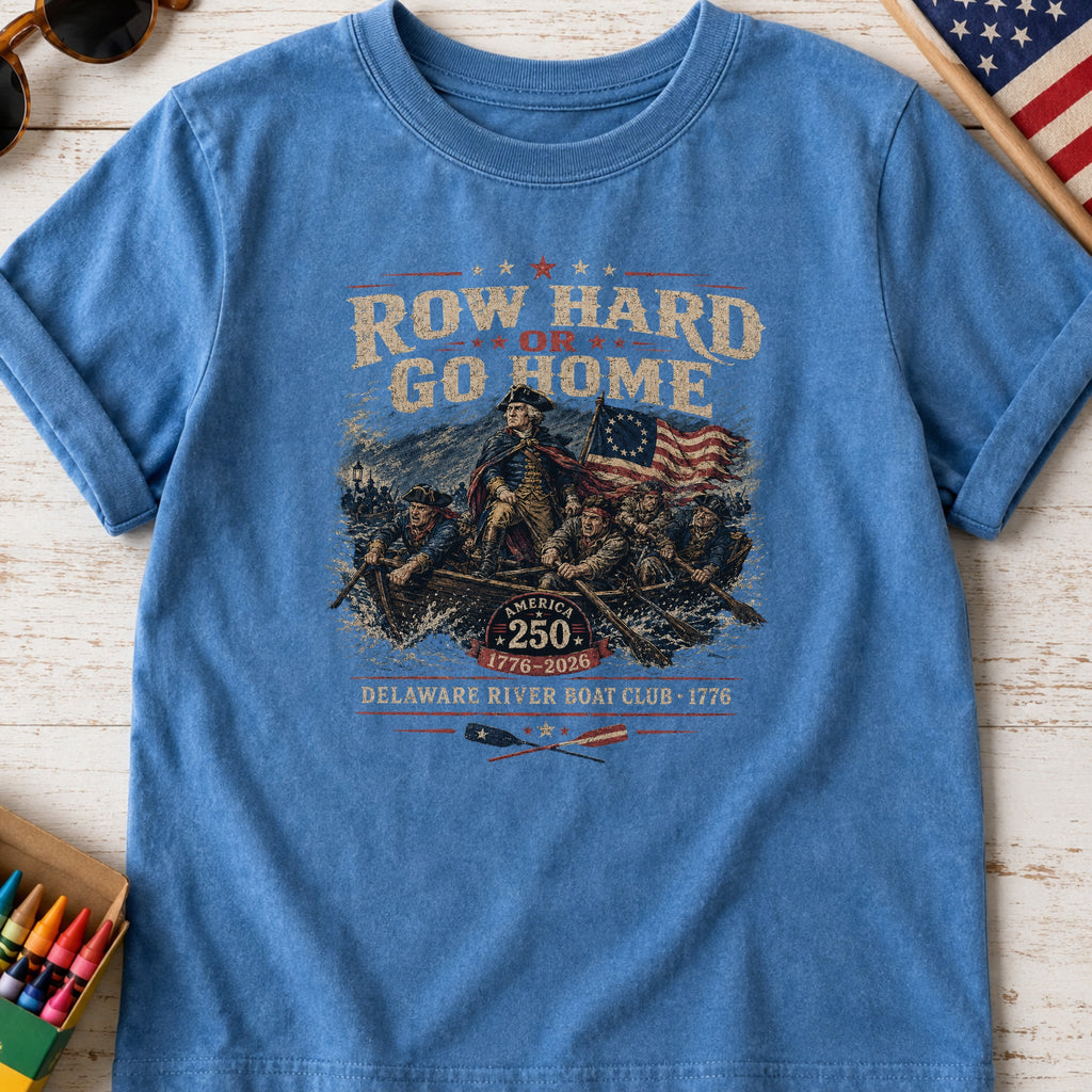 Row Hard or Go Home Youth Tee, Delaware Row Boat Club America 250
