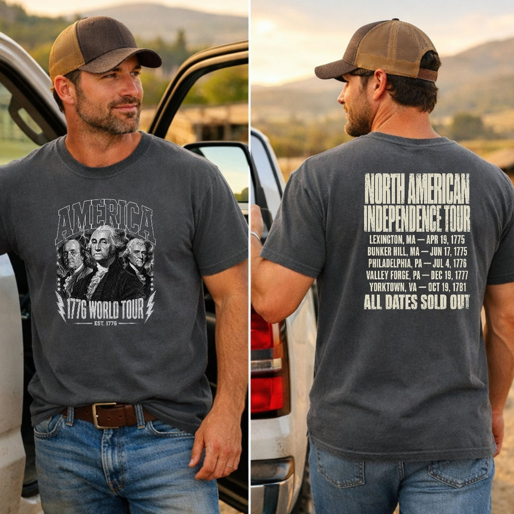 America 1776 World Tour T-Shirt, America 250 Independence Tour Tee