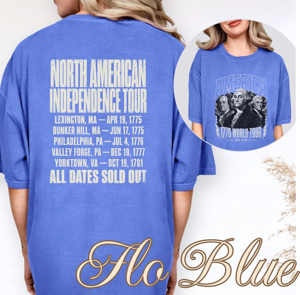 America 1776 World Tour T-Shirt, America 250 Independence Tour Tee