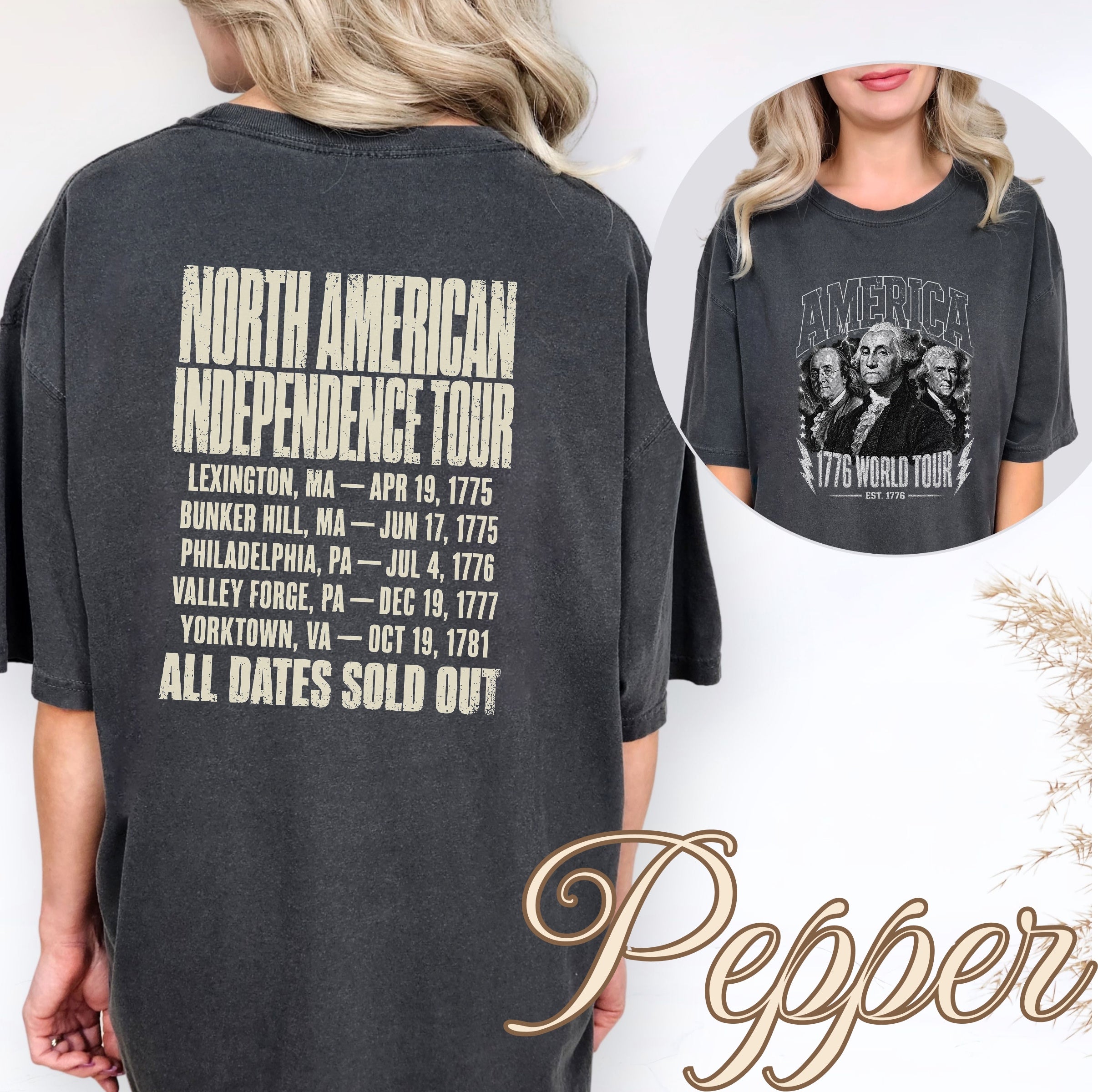 America 1776 World Tour T-Shirt, America 250 Independence Tour Tee