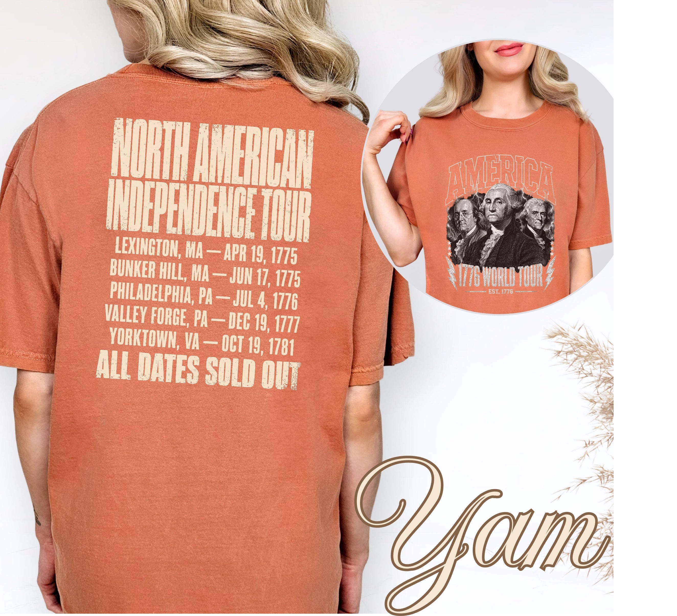 America 1776 World Tour T-Shirt, America 250 Independence Tour Tee