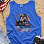 13 Stars Zero Regrets Vintage Betsy Ross Flag Tank Top
