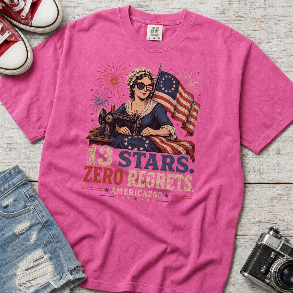 13 Stars Zero Regrets Vintage Betsy Ross Flag T-Shirt