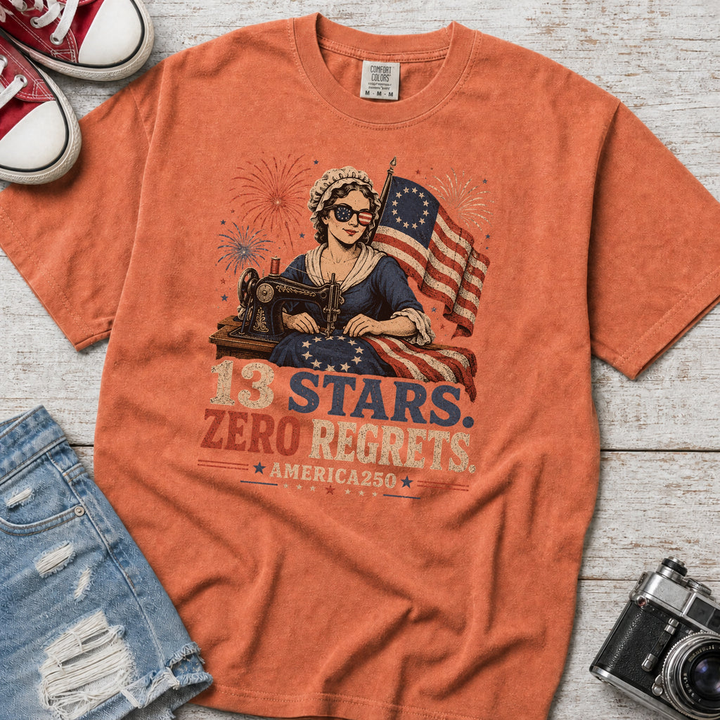 13 Stars Zero Regrets Vintage Betsy Ross Flag T-Shirt