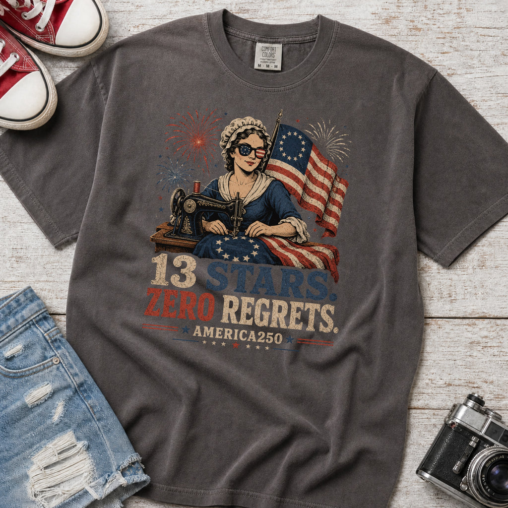 13 Stars Zero Regrets Vintage Betsy Ross Flag T-Shirt