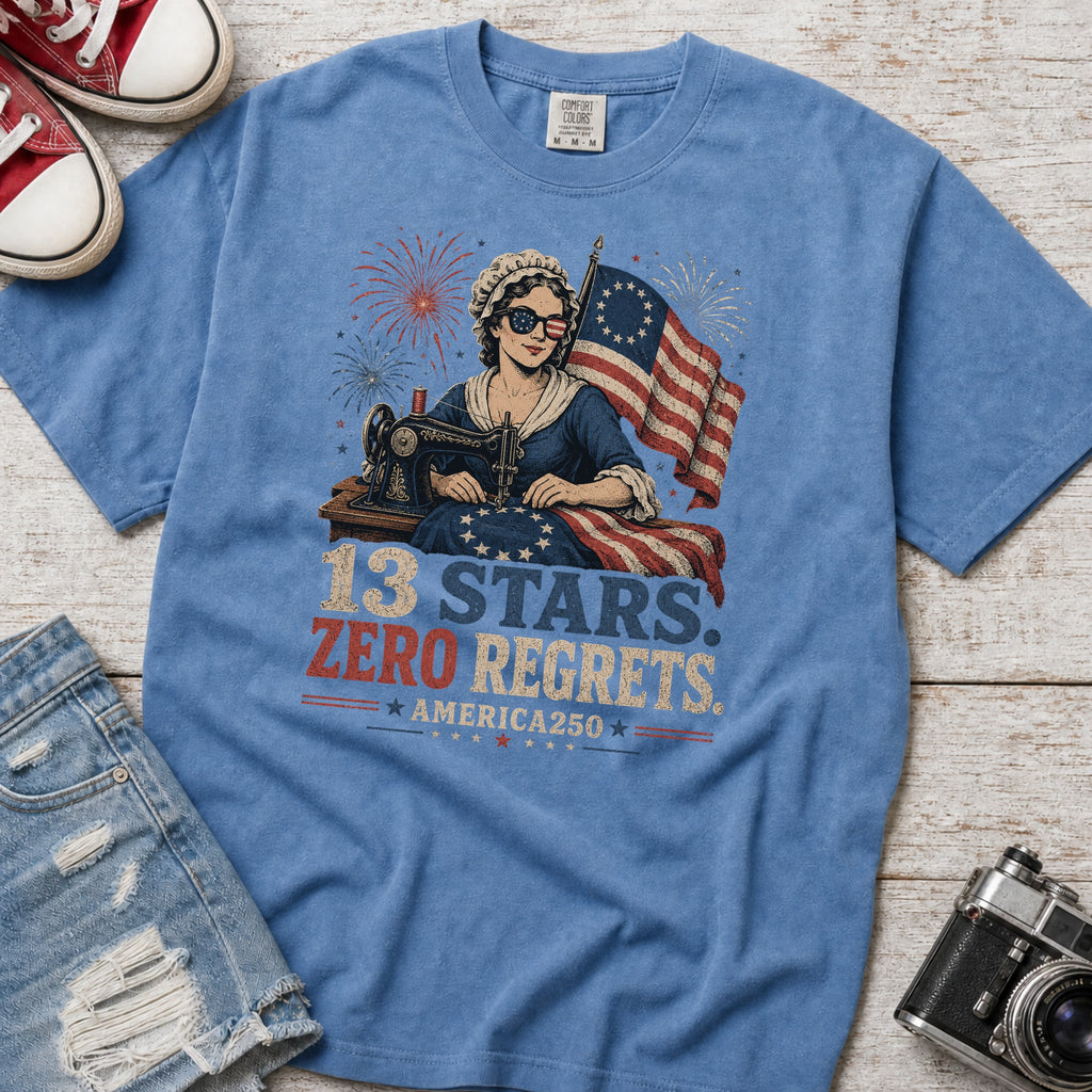 13 Stars Zero Regrets Vintage Betsy Ross Flag T-Shirt